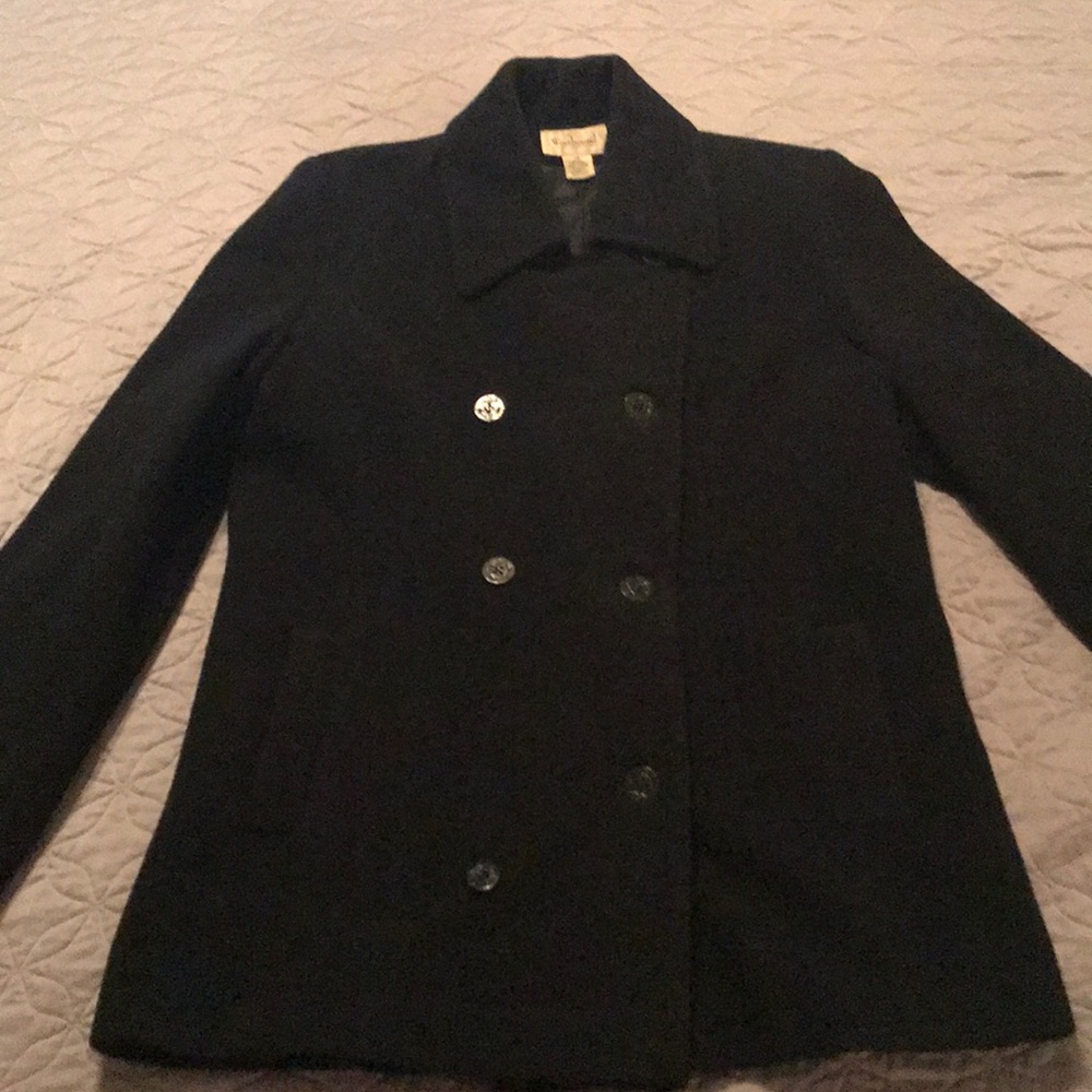 Westbound black wool pea coat
